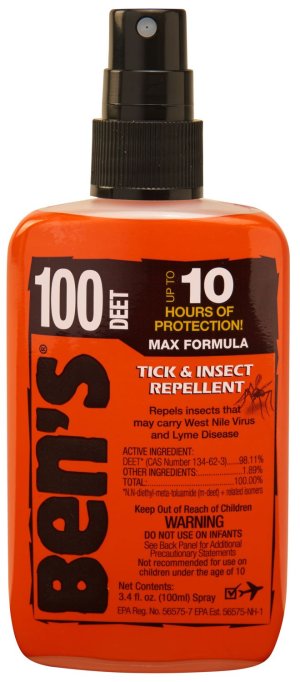 Ben's 00067080 100 Odorless Scent 3.40 oz Spray Repels Ticks & Biting I...