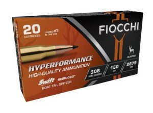 Fiocchi 308SCA Hyperformance 308Win 150gr Swift Scirocco II 20 Rounds