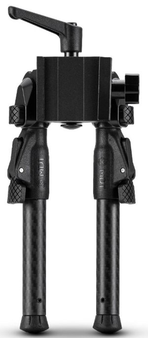 Mdt Sporting Goods Inc 105561BLK GRND-POD Black 4.50"-9" Carbon Fiber/Aluminum, Adj. Throw Lever, 4 Leg Postitions, Fits ARCA Rail & RRS Dovetail