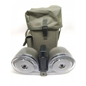 RWB AR15 100 Round Dual Drum Magazine OD Green Clear Front
