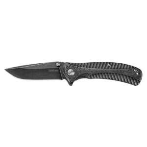 Kershaw 1301BW Starter Folding Knife, 3.4" Blackwash 4Cr14 Steel Blade