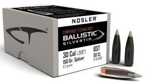 Nosler Ballistic Silvertip 30 Caliber 150 Gr Spitzer Point 50 Pk 51150