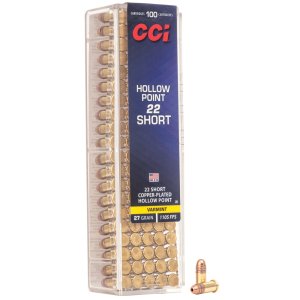 CCI VNT Rimfire 22 Short 27gr Hollow Point 100 Rounds Box 0028