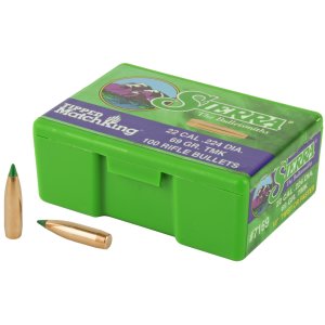 Sierra Bullets .22 Caliber .224 69 Grains HP-BT Match TMK 100CT
