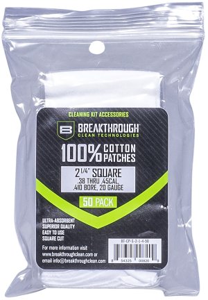 Breakthrough Clean BTCPS21450 Square Cleaning Patches For .38-.45 Cal &...