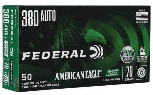 Federal American Eagle Indoor Range Training 380 ACP Lead Free 70 Grain ...