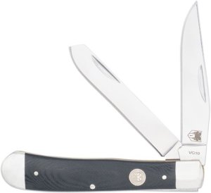 CobraTec CTTDTRPG10BLK Trapper Two Blade G-10 Black/SS Slip Joint
