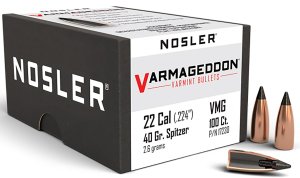 Nosler Varmageddon 17230 22 Caliber 40 Grain Flat Base Tipped 100 Count
