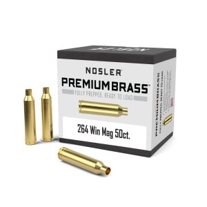 Nosler .264 Winchester Magnum Unprimed Brass Rifle Cases, 50 Count, USA
