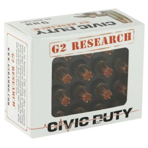 G2 Research Civic Duty 9 mm Luger 100gr Copper Expansion 336ct