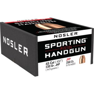 Nosler 45 Caliber Jacketed Hollow Point 230 Grain 0.451 in 250 Count
