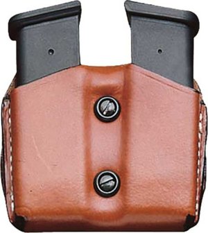 DeSantis A01TJKKZ0 Double Mag Pouch SIG P365 Leather OWB Tan