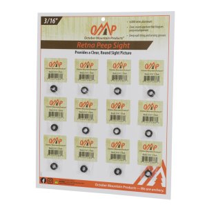 October Mountain Retna Peep Sight 811314029652 Black 3/16 in. 12 Pack
