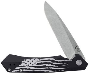 Case 10857 Kinzua Folding Knife S35VN Blade Black US Flag Handle