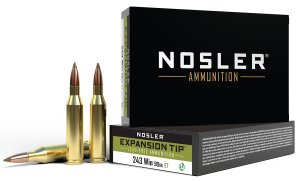 Nosler 243 Winchester 90 Grain E-Tip Lead-Free Rifle Ammo 20 Rounds
