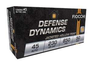 Fiocchi 45T500 45ACP 230gr JHP 875fps Brass Case Ammo Factory