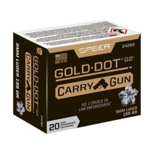 Federal Premium Ammunition Gold Dot Carry Gun 9mm Luger 135gr HP 20 Round