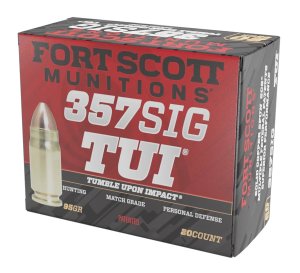Fort Scott 357SIG095SCV TUI 357 Sig 95gr Solid Copper Ammo 20 Rounds