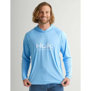 Huk H1200525-420-XXL Vented Pursuit Hoodie Marolina Blue 2XL UPF 50+