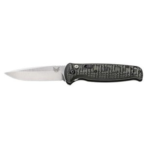 Benchmade 43001 Folding Knife: 154CM Steel, 7.85in Length, Drop Point Blade, Textured Green G10 Handle