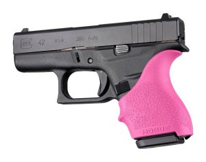 Hogue 18207 HandALL Beavertail Grip Sleeve Pink Fits Glock 42/43