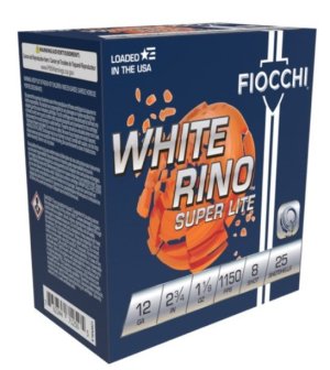 Fiocchi 12WRSL8 Exacta Target 12 Gauge 2.75 In WhiteRino SuperLight