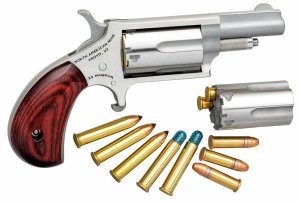NAA 22MC Mini-Revolver .22 LR/.22 WMR 1.63In 5rd Stainless Rosewood