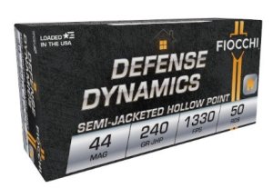 Fiocchi 44D500 Defense Dynamics 44MAG 240GR JHP Ammo