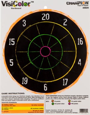 Champion Targets VisiColor Hanging Paper Dart Board 45825