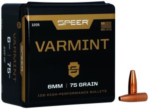 Speer 1205 Varmint 6mm .243 75gr Jacketed Hollow Point Bullets 100ct