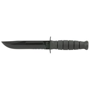 Ka-Bar 1257 Short Fight/Utility Knife 5.25" Serrated 1095 Cro-Van Blade