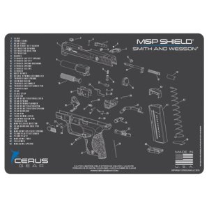 Cerus Gear SW MP Shield Pro Schematic Mat 12x17 Charcoal/Cerus Blue