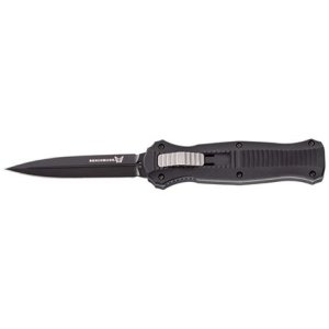 Benchmade Infidel 3300BK: 3.91" OTF Automatic Knife, D2 Steel, 6061-T6 Aluminum Handle, Tactical Dagger