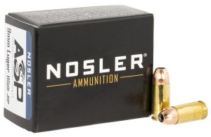 Nosler 51285 172 9mm Luger 115 Grain JHP 20 Rounds Box