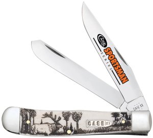 Case Cutlery Trapper Folding Knife Tru-Sharp SS Elk Bone Handle