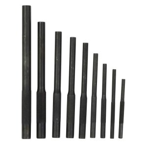Wheeler 710910 Roll Pin Punch Set 9-Piece Steel Knurled Handle
