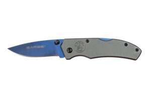 SARGE SK-301BL Blue Electro Lock Back Folder Knife
