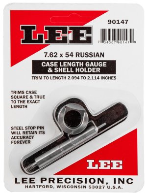 Lee Precision Case Length Gage and Shell Holder 7.62x54 Russian 90147