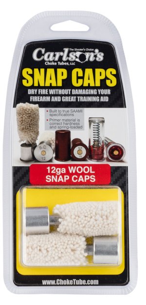 Carlson's 00105 12 Gauge Wool Snap Caps 2-Pack Aluminum Base
