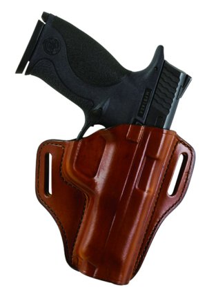 Bianchi Model 57 Remedy OWB Belt Slide Holster - Tan Leather, Right Hand, Colt 1911 Commander Size 12