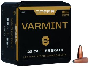 Speer 1047 Varmint 22 Caliber 55gr Jacketed Soft Point 100ct Box