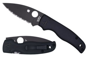 Spyderco Shaman C229GSBK 3.58 In Serrated Black DLC CPM S30V G10