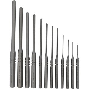 Grace USA GRRS12 Roll Pin Punch Set Steel 12pc with Vinyl Pouch