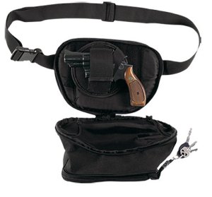 Bulldog BD850 Fanny Pack Handgun Holster Black Nylon 50" Waist