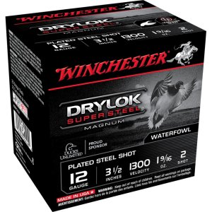 Winchester Drylok Super Steel Magnum 12 Ga 3.5" 2 Shot 25 Rounds