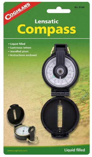 COGHLAN'S 8164 Lensatic Compass Liquid-Filled Luminous Dial