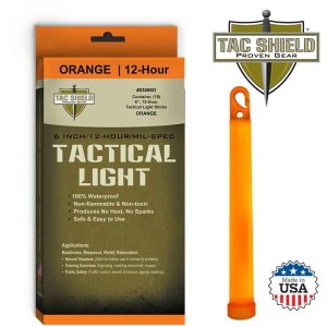 Tac Shield 03086O Tactical Light Stick 12hr 6" Orange 10-Pack
