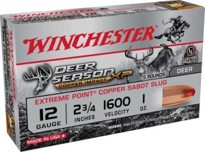 Winchester Deer Season XP Copper Impact 12 Gauge Shotshell 5 Rounds 2 3/4" Sabot Slug 1 Ounce