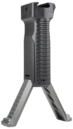 Strike Industries ARALBIPODGY Gray Polymer Bipod Grip Aluminum Legs