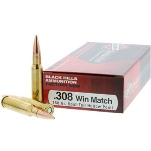 BLACK HILLS AMMUNITION 308 Win 168 Gr Match Hollow Point Brass Ammunition | 20 Rounds